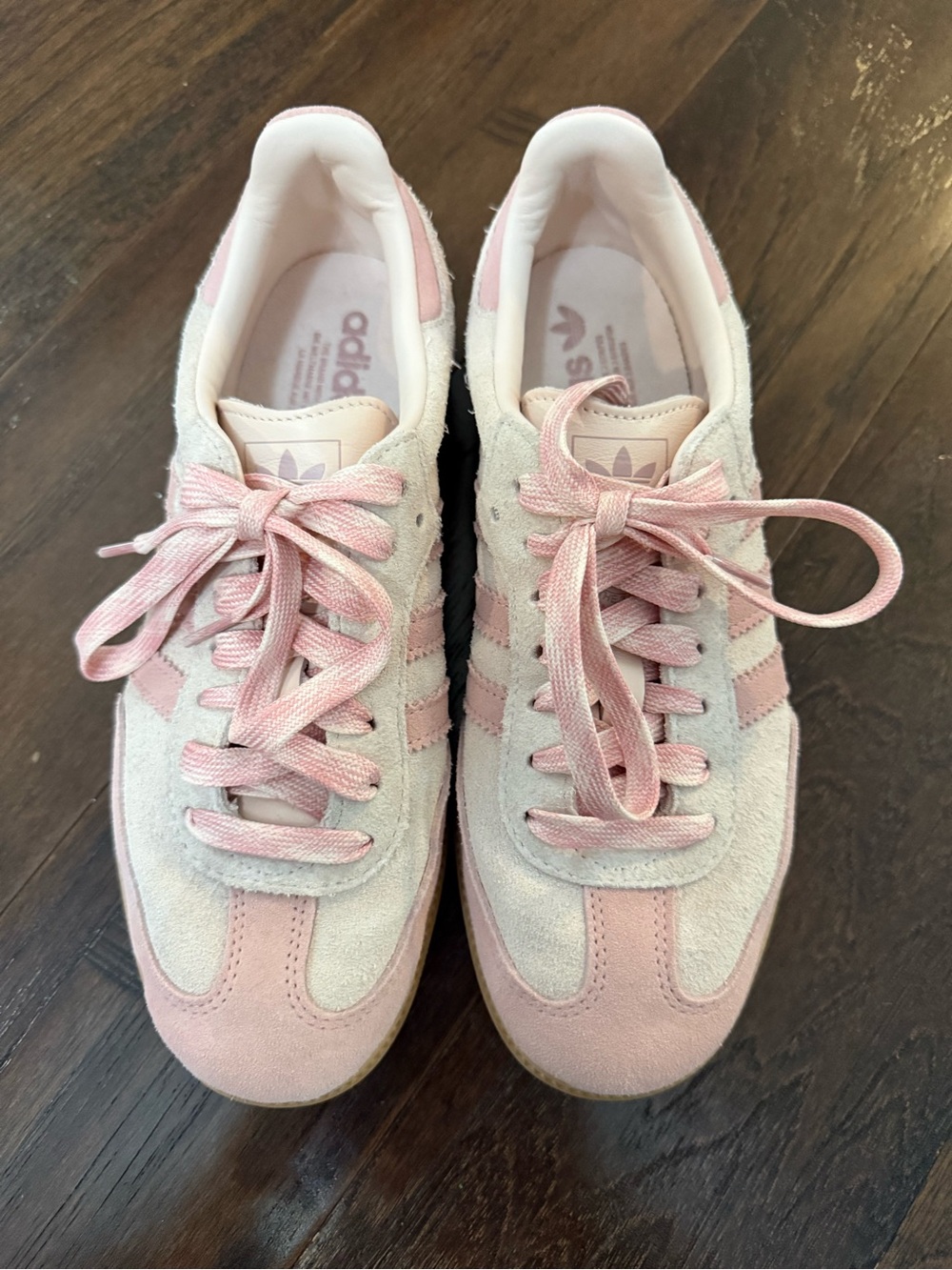adidas Women's Pale Pink Suede Low-Top Sneakers